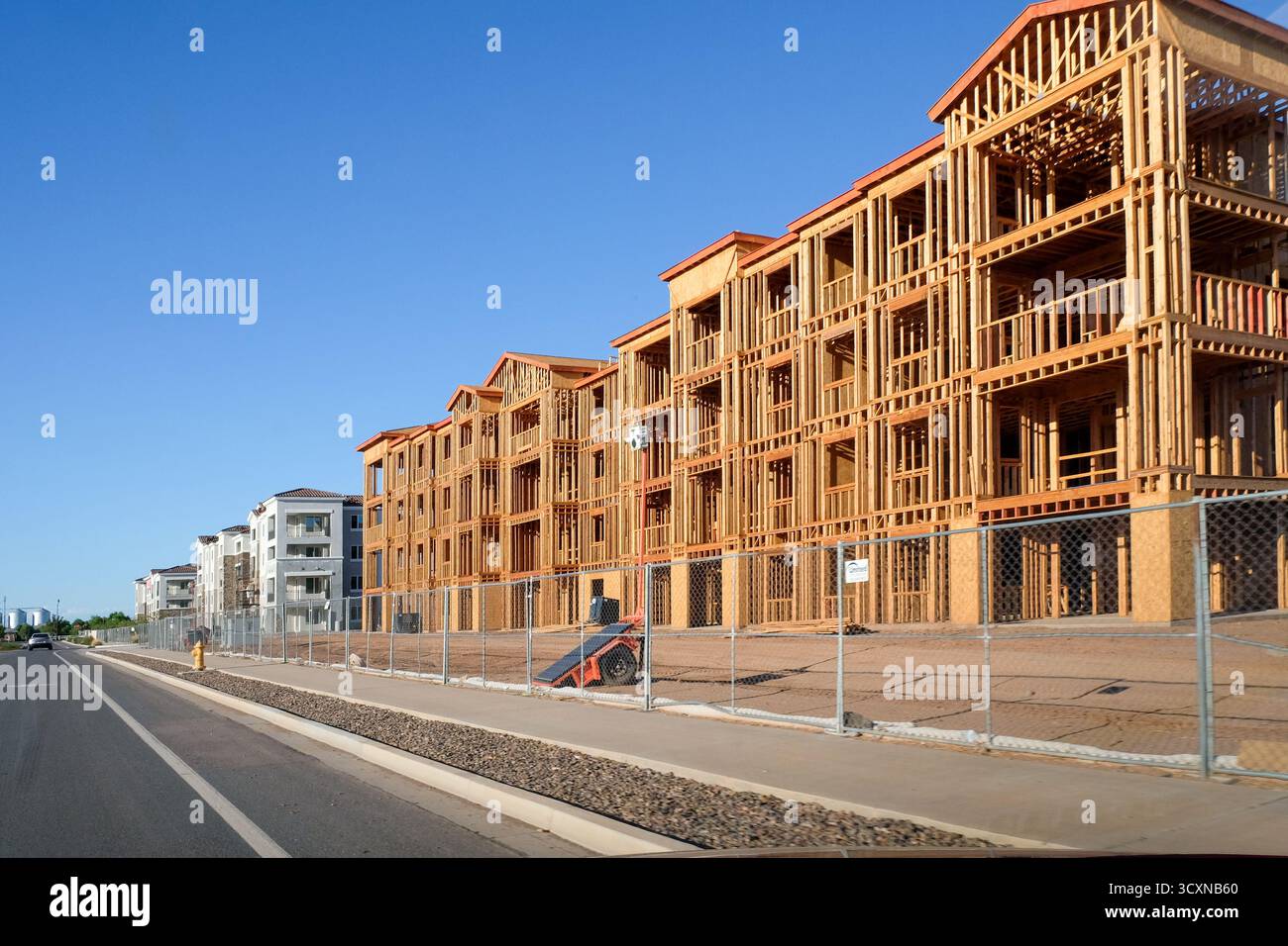 Großbau von Wohnungen in Gilbert, Phoenix, USA Stockfoto