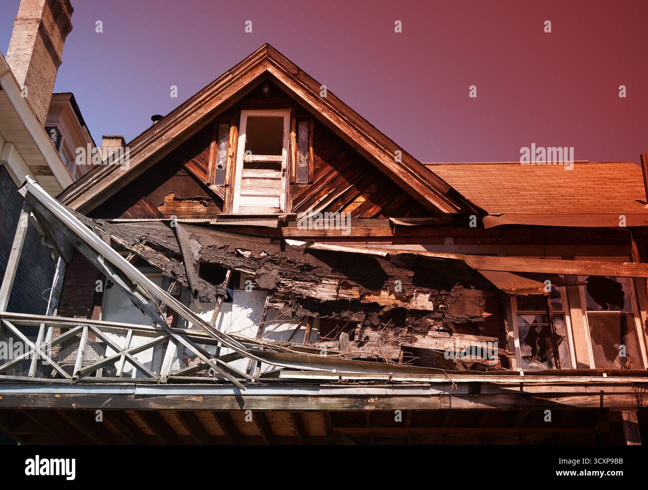 Verlassenes Gebäude in Wilkinsburg, PA Stockfoto
