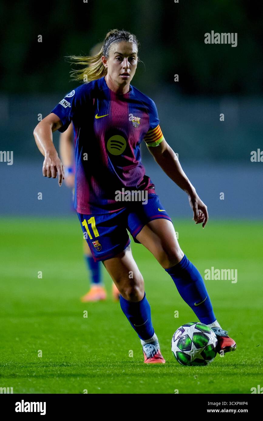 Rom, Italien. Oktober 2025. Alexia Putellas vom FC Barcelona in Aktion während des MD2-Spiels zwischen AS Roma und FC Barcelona im Stadio Tre Fontane am 15. Oktober 2025 in Rom. Quelle: Giuseppe Maffia/Alamy Live News Stockfoto Rom, Italien. Oktober 2025. Alexia Putellas vom FC Barcelona in Aktion während des MD2-Spiels zwischen AS Roma und FC Barcelona im Stadio Tre Fontane am 15. Oktober 2025 in Rom. Quelle: Giuseppe Maffia/Alamy Live News Stockfoto