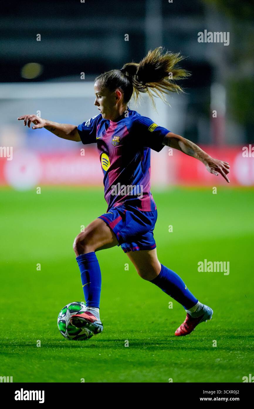 Rom, Italien. Oktober 2025. Claudia Pina vom FC Barcelona in Aktion während des MD2-Spiels zwischen AS Roma und FC Barcelona im Stadio Tre Fontane am 15. Oktober 2025 in Rom. Quelle: Giuseppe Maffia/Alamy Live News Stockfoto Rom, Italien. Oktober 2025. Claudia Pina vom FC Barcelona in Aktion während des MD2-Spiels zwischen AS Roma und FC Barcelona im Stadio Tre Fontane am 15. Oktober 2025 in Rom. Quelle: Giuseppe Maffia/Alamy Live News Stockfoto
