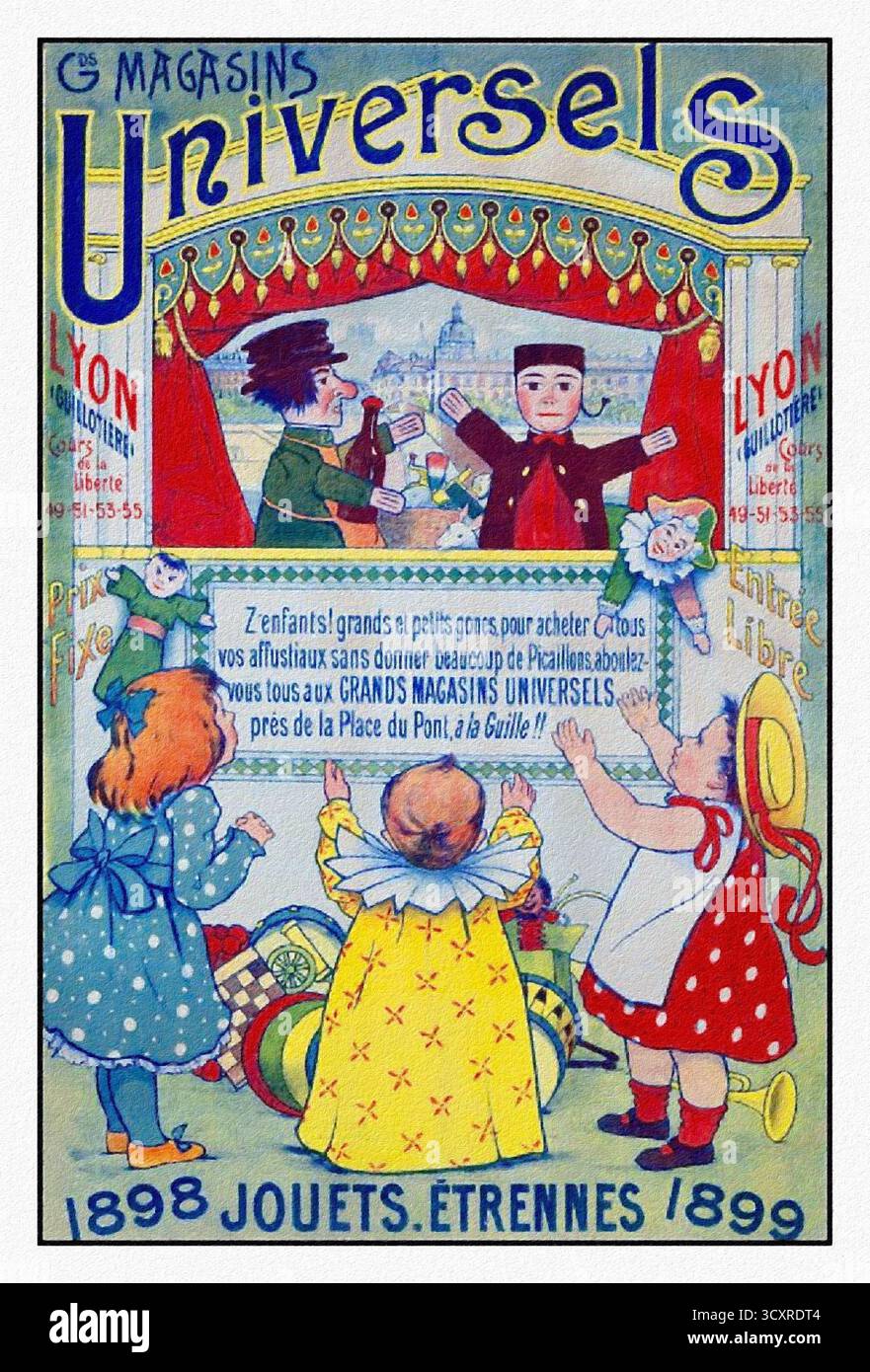 Grands Magasins Universels, Jouets, étrennes, Lyon, 1898/1899. Stockfoto