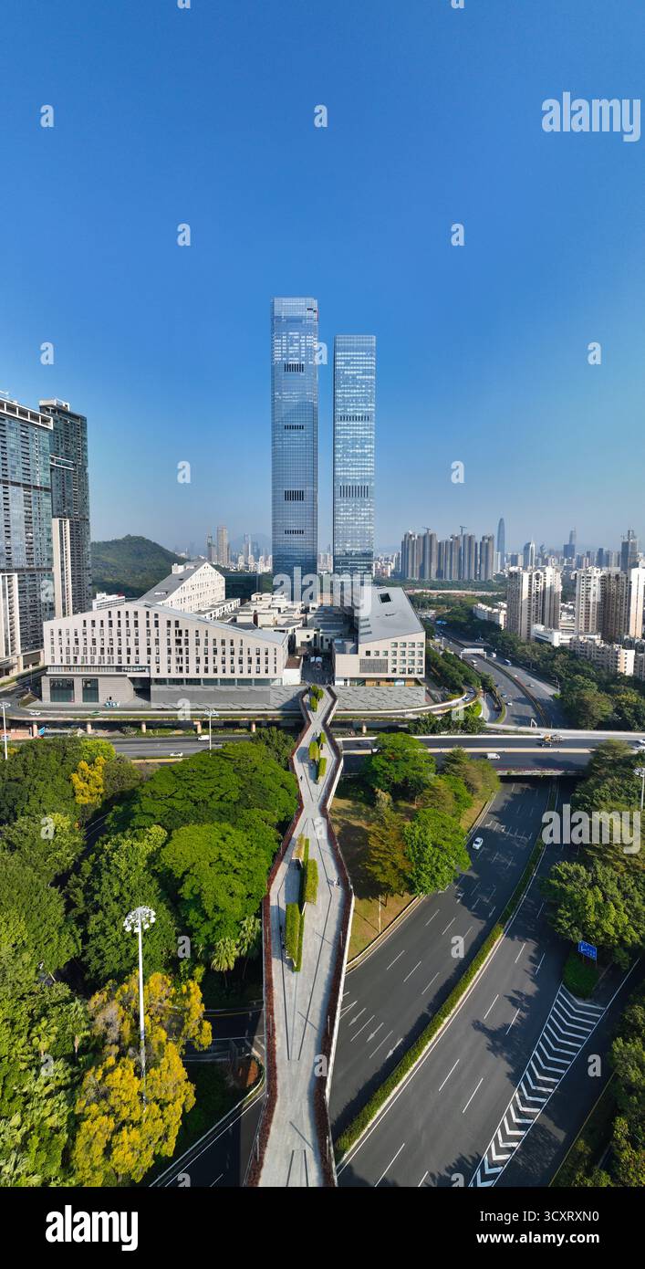 Luftaufnahmen von Shenye Shangcheng im Bezirk Futian, Shenzhen, Provinz Guangdong Stockfoto