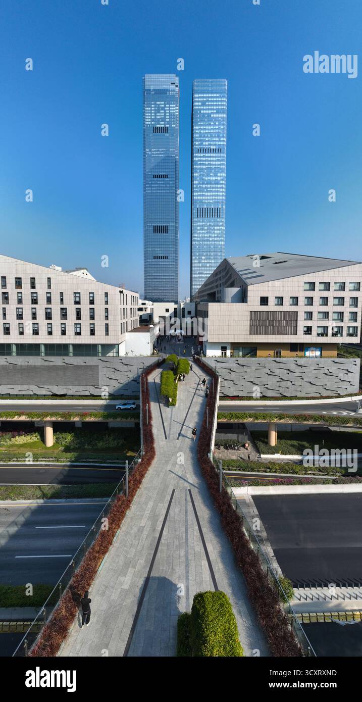 Luftaufnahmen von Shenye Shangcheng im Bezirk Futian, Shenzhen, Provinz Guangdong Stockfoto