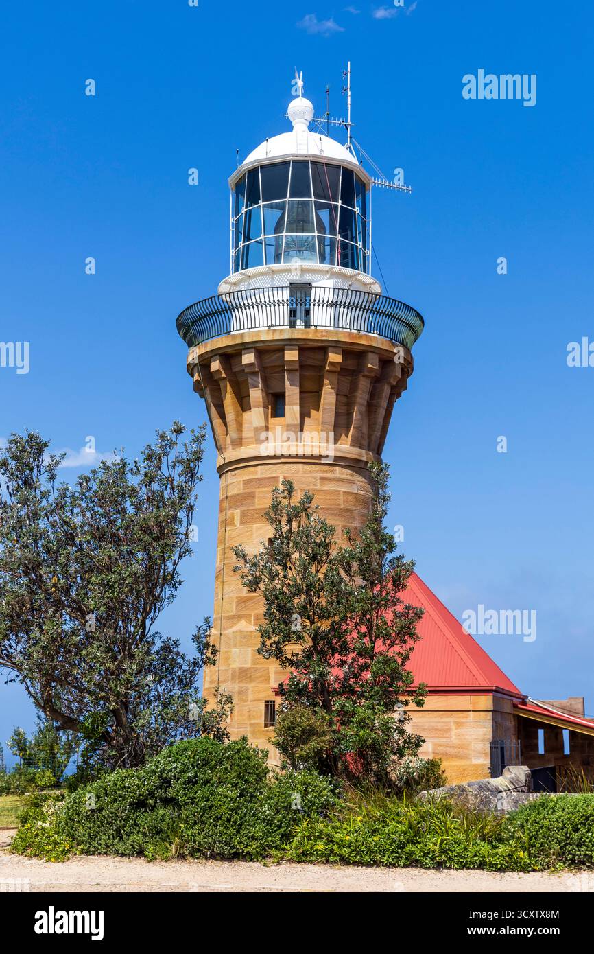 Barrenjoey Lighthouse am Barrenjoey Headland, Palm Beach, NSW, Australien Stockfoto