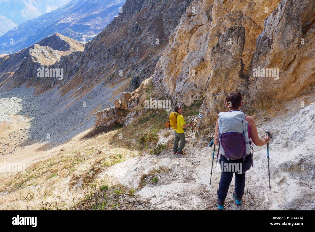 Zwei Bergsteiger aus dem Pizzo Molare, Tessin, Schweiz Stockfoto
