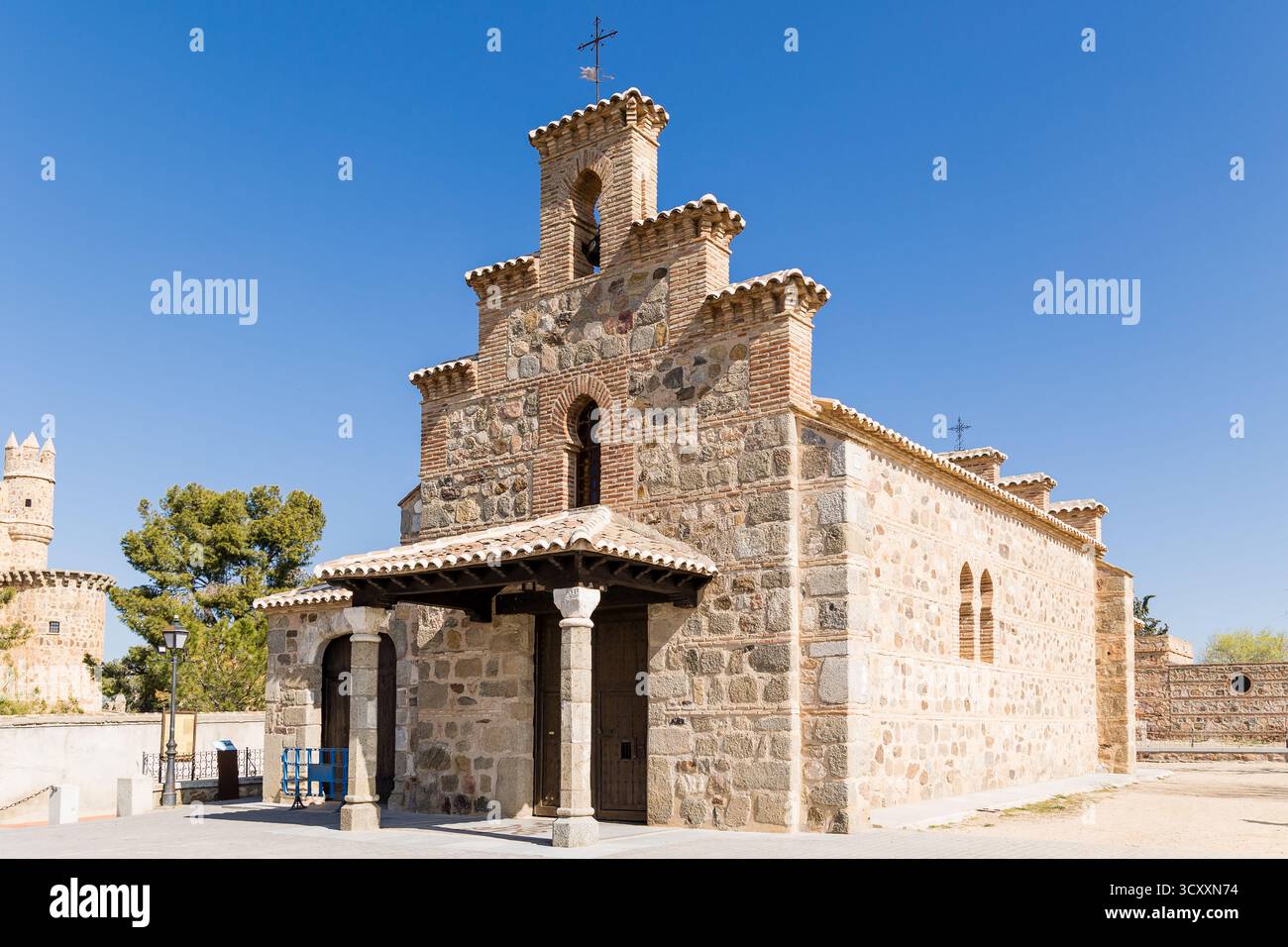 Mittelalterliche Burg in der Provinz Guadamur von Toledo, Spanien Stockfoto