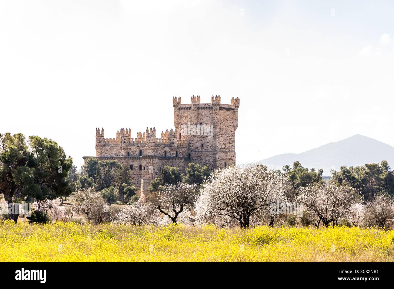 Mittelalterliche Burg in der Provinz Guadamur von Toledo, Spanien Stockfoto