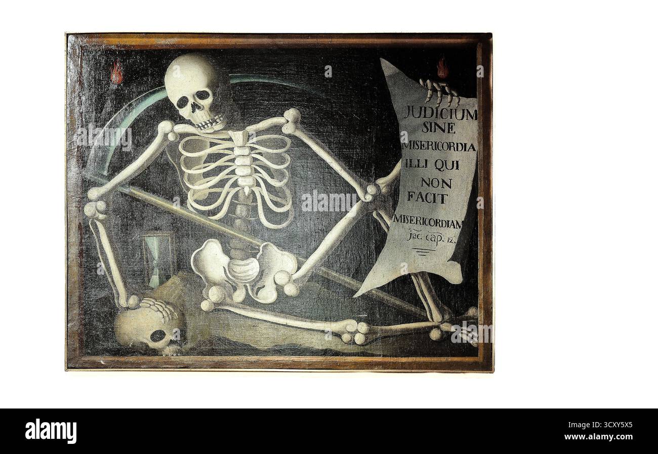 Macabre Vanity, ein Gemälde aus dem 17. Jahrhundert, im Musée Calvet, Avignon, Frankreich. Stockfoto