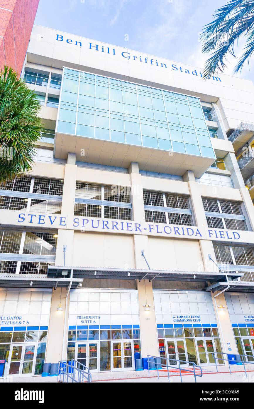 Gainesville, FL - 3. Oktober 2025: Steve Spurrier-Florida Field im Ben Hill Griffin Stadium an der University of Florida Stockfoto