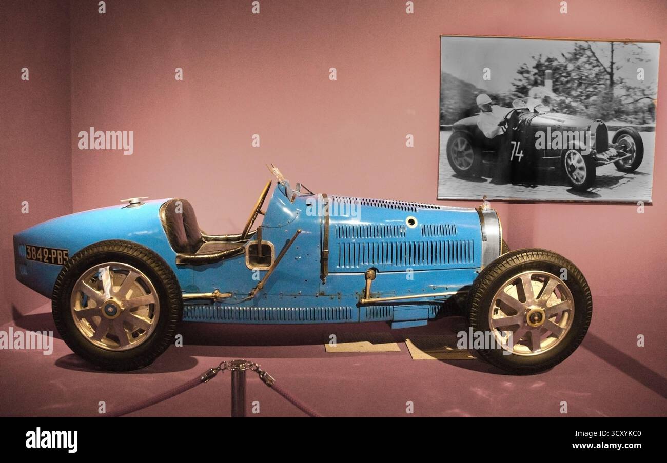 1929 Bugatti Biplace Course Typ 35B im National Automobile Museum, Mulhouse, Elsass, Frankreich Stockfoto