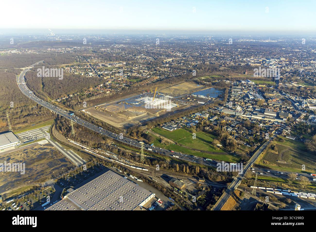 Luftaufnahme, Logport V, Weierheide Waldteichstraße, Einzelhandelskette Edeka Rhein-Ruhr, neues Zentrallager im Norden von Oberhausen, Sterkrade, Oberh Stockfoto