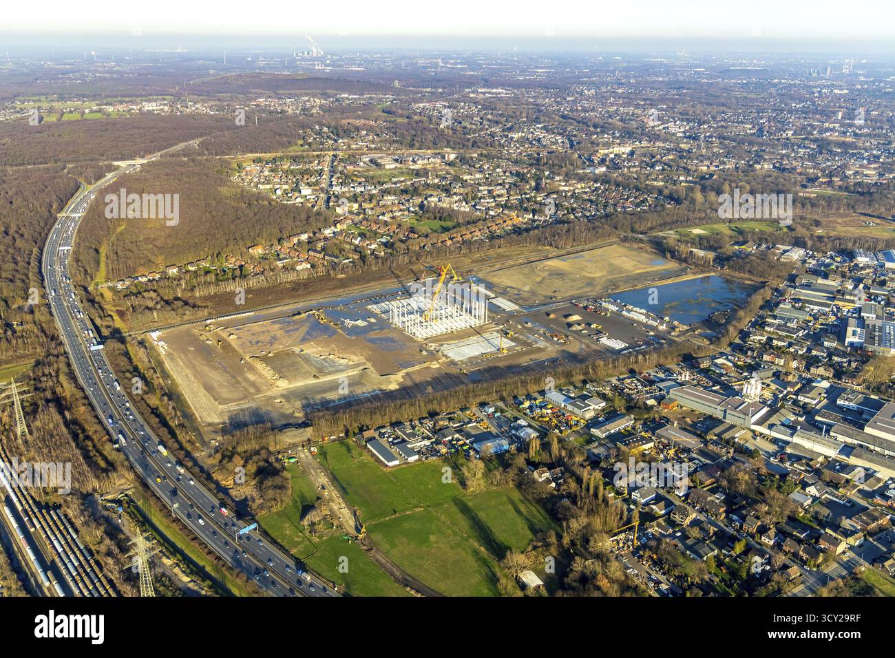 Luftaufnahme, Logport V, Weierheide Waldteichstraße, Einzelhandelskette Edeka Rhein-Ruhr, neues Zentrallager im Norden von Oberhausen, Sterkrade, Oberh Stockfoto