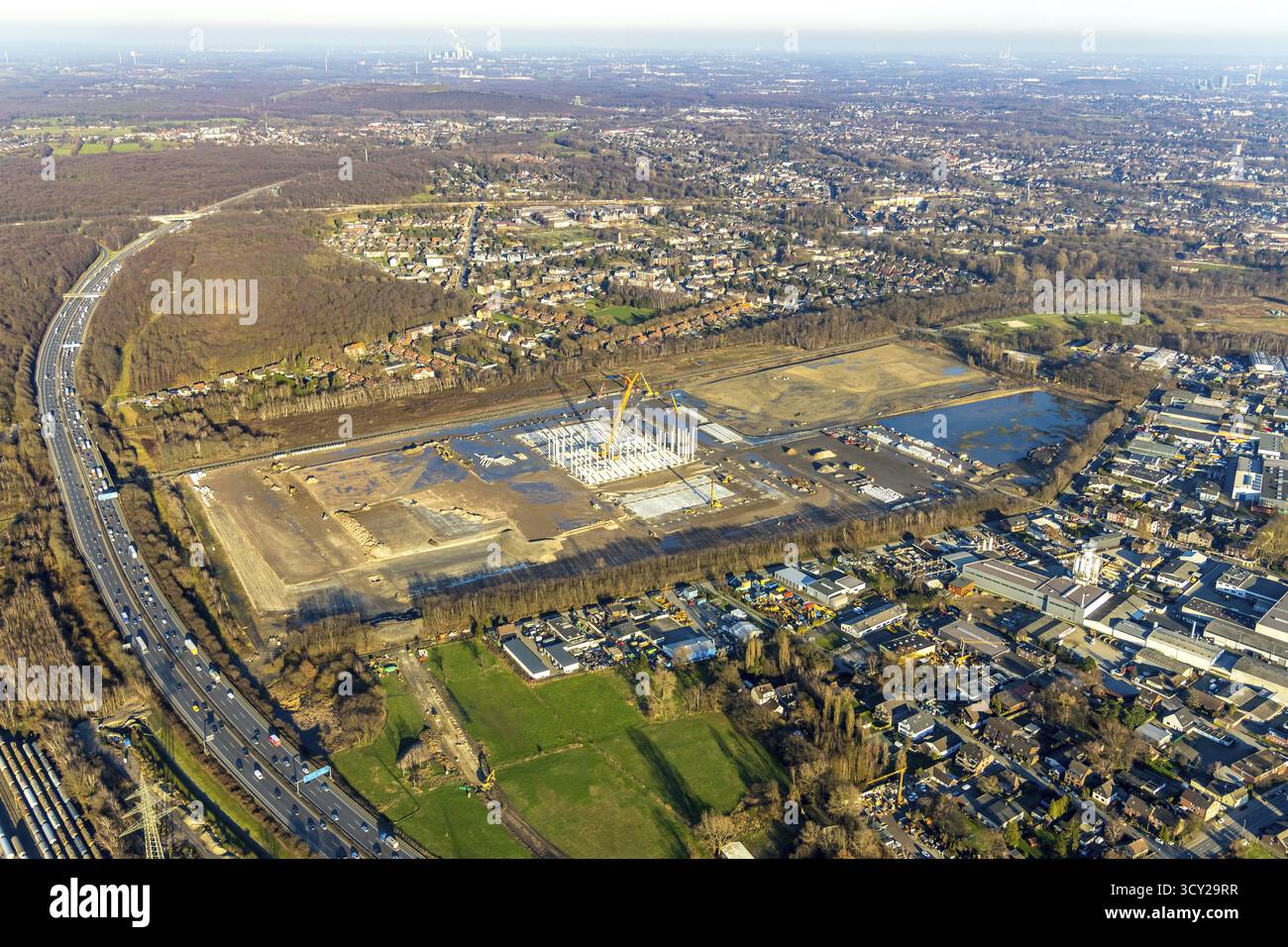 Luftaufnahme, Logport V, Weierheide Waldteichstraße, Einzelhandelskette Edeka Rhein-Ruhr, neues Zentrallager im Norden von Oberhausen, Sterkrade, Oberh Stockfoto