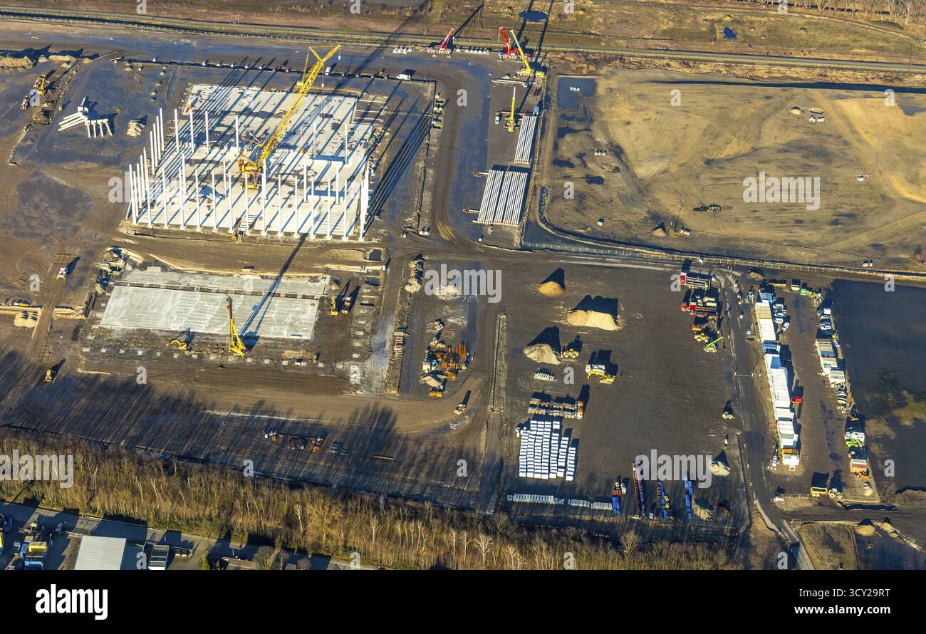 Luftaufnahme, Logport V, Weierheide Waldteichstraße, Einzelhandelskette Edeka Rhein-Ruhr, neues Zentrallager im Norden von Oberhausen, Sterkrade, Oberh Stockfoto