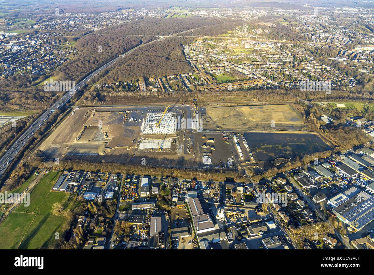 Luftaufnahme, Logport V, Weierheide Waldteichstraße, Einzelhandelskette Edeka Rhein-Ruhr, neues Zentrallager im Norden von Oberhausen, Sterkrade, Oberh Stockfoto