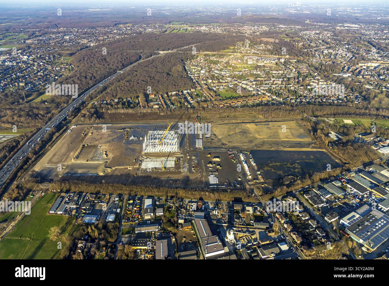 Luftaufnahme, Logport V, Weierheide Waldteichstraße, Einzelhandelskette Edeka Rhein-Ruhr, neues Zentrallager im Norden von Oberhausen, Sterkrade, Oberh Stockfoto