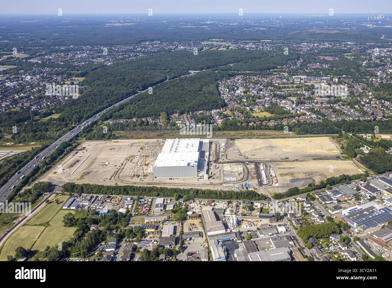 Luftaufnahme, Oberhausen, Logport V, duisport, Gewerbegebiet Waldteichstraße, EDEKA-Logistik-ZENTRUM, Sterkrade, Ruhrgebiet, Nordrhein-Westfalen Stockfoto