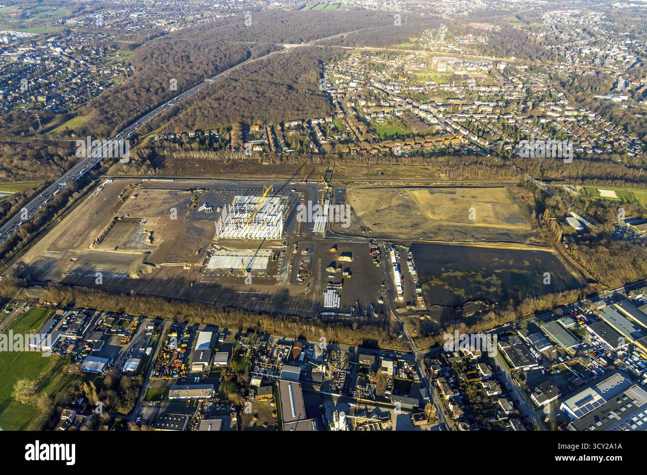 Luftaufnahme, Logport V, Weierheide Waldteichstraße, Einzelhandelskette Edeka Rhein-Ruhr, neues Zentrallager im Norden von Oberhausen, Sterkrade, Oberh Stockfoto