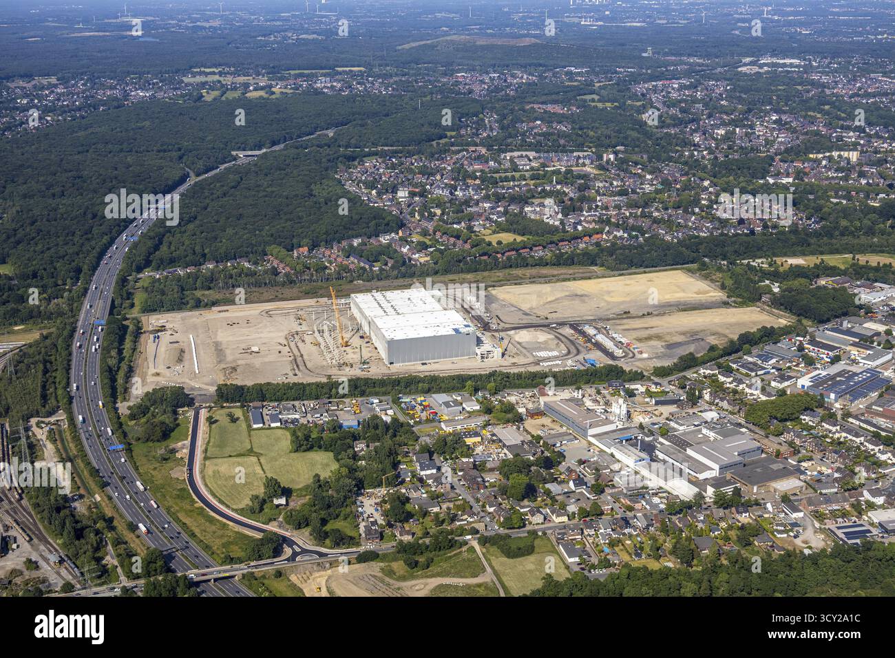 Luftaufnahme, Oberhausen, Logport V, duisport, Gewerbegebiet Waldteichstraße, EDEKA-Logistik-ZENTRUM, Sterkrade, Ruhrgebiet, Nordrhein-Westfalen Stockfoto