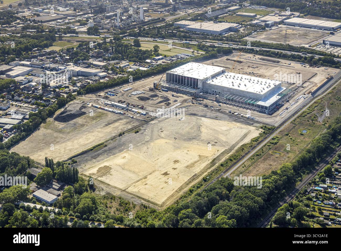 Luftaufnahme, Oberhausen, Logport V, duisport, Gewerbegebiet Waldteichstraße, EDEKA-Logistik-ZENTRUM, Sterkrade, Ruhrgebiet, Nordrhein-Westfalen Stockfoto