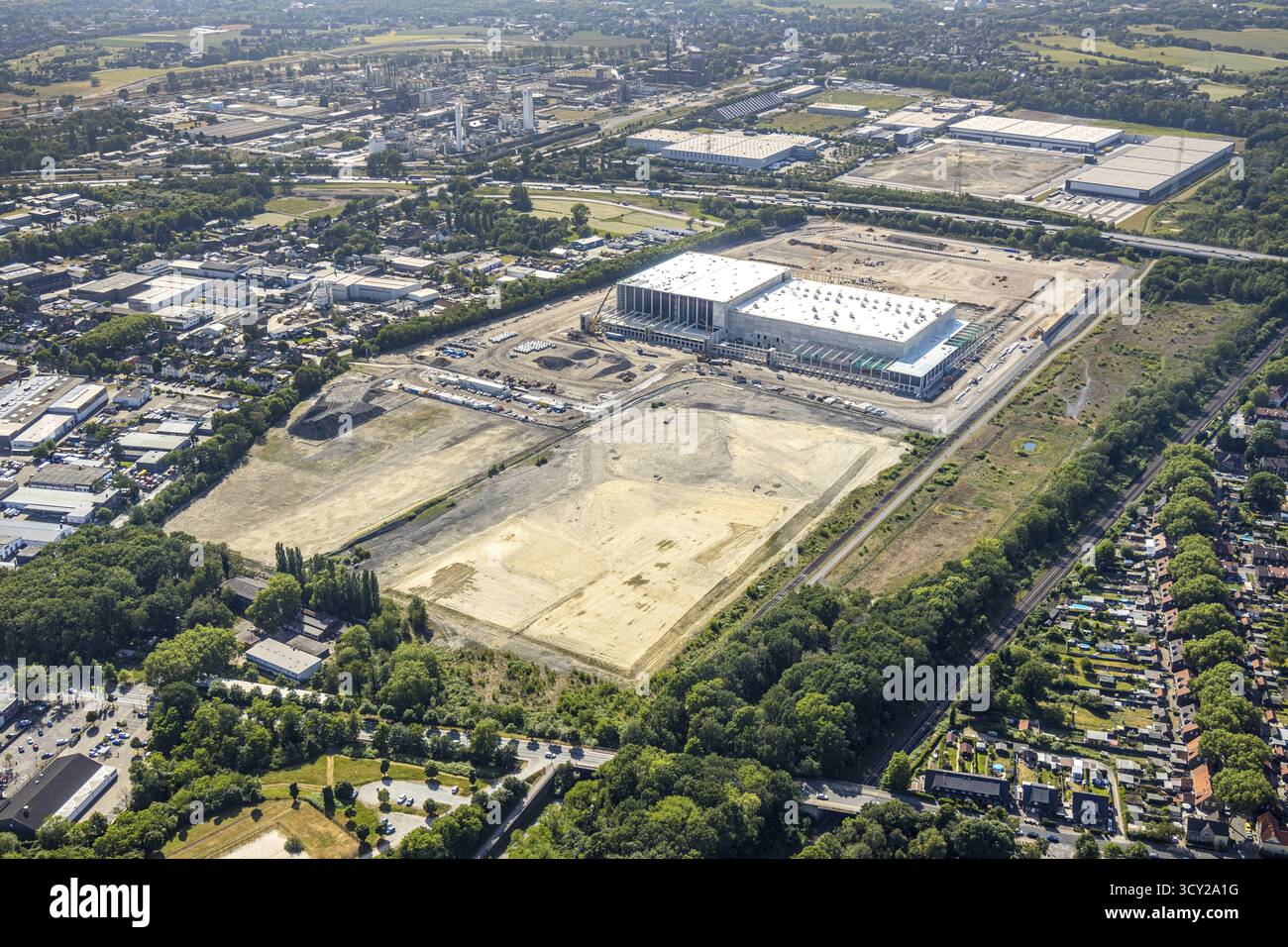 Luftaufnahme, Oberhausen, Logport V, duisport, Gewerbegebiet Waldteichstraße, EDEKA-Logistik-ZENTRUM, Sterkrade, Ruhrgebiet, Nordrhein-Westfalen Stockfoto
