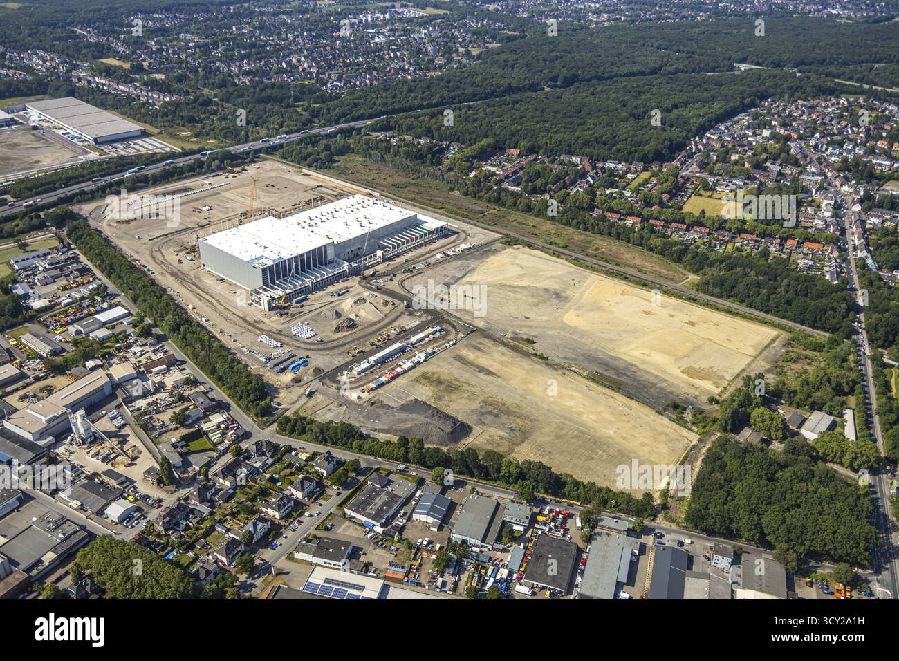 Luftaufnahme, Oberhausen, Logport V, duisport, Gewerbegebiet Waldteichstraße, EDEKA-Logistik-ZENTRUM, Sterkrade, Ruhrgebiet, Nordrhein-Westfalen Stockfoto