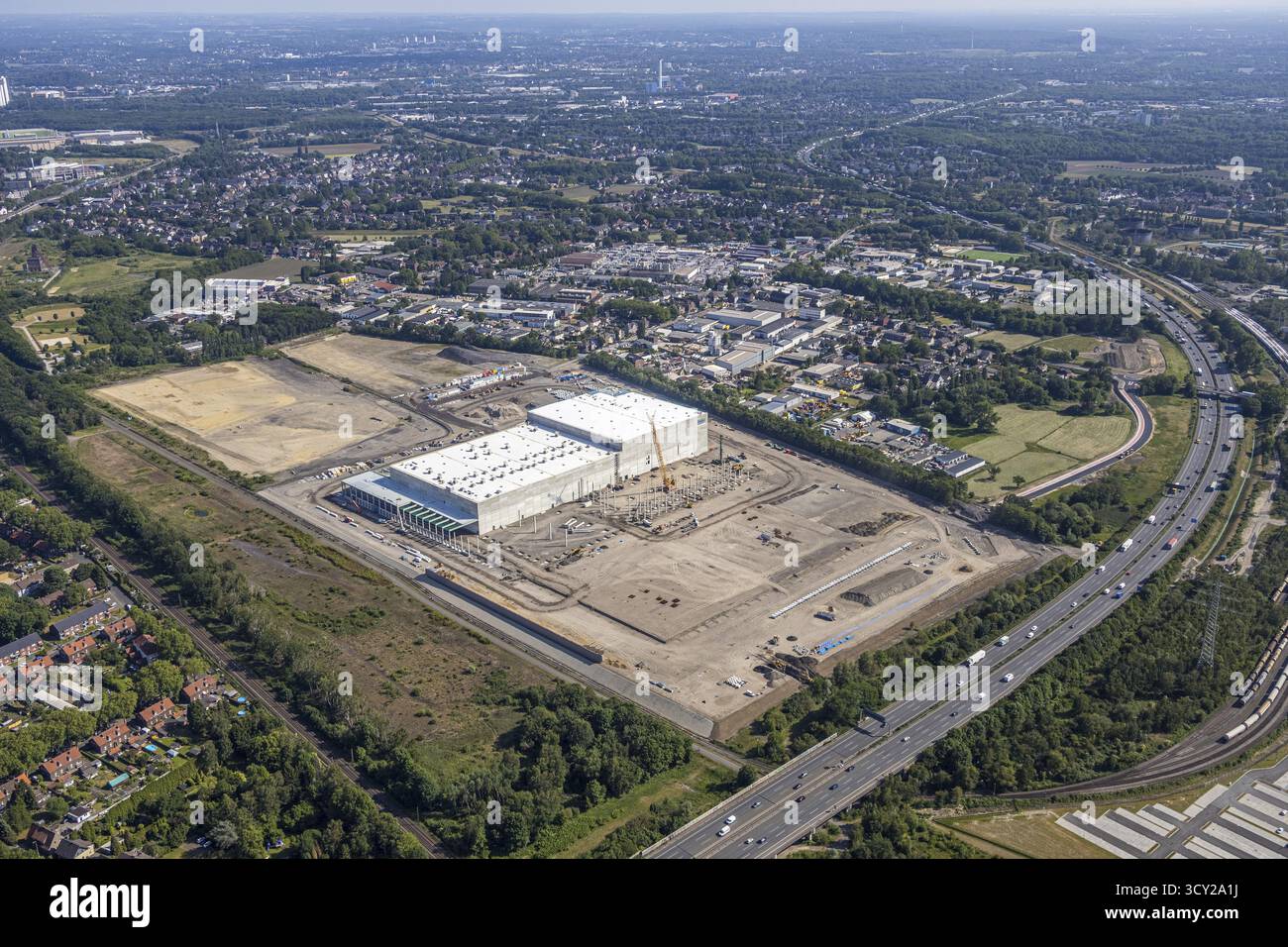 Luftaufnahme, Oberhausen, Logport V, duisport, Gewerbegebiet Waldteichstraße, EDEKA-Logistik-ZENTRUM, Sterkrade, Ruhrgebiet, Nordrhein-Westfalen Stockfoto