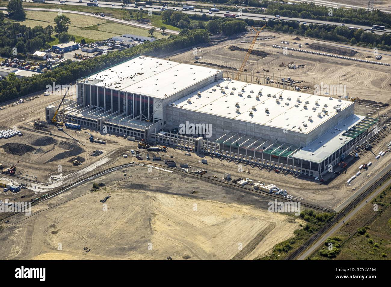Luftaufnahme, Oberhausen, Logport V, duisport, Gewerbegebiet Waldteichstraße, EDEKA-Logistik-ZENTRUM, Sterkrade, Ruhrgebiet, Nordrhein-Westfalen Stockfoto