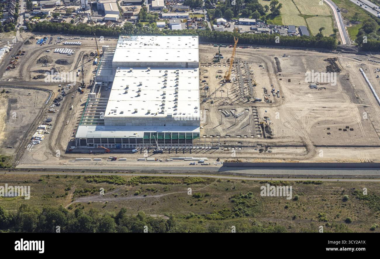 Luftaufnahme, Oberhausen, Logport V, duisport, Gewerbegebiet Waldteichstraße, EDEKA-Logistik-ZENTRUM, Sterkrade, Ruhrgebiet, Nordrhein-Westfalen Stockfoto