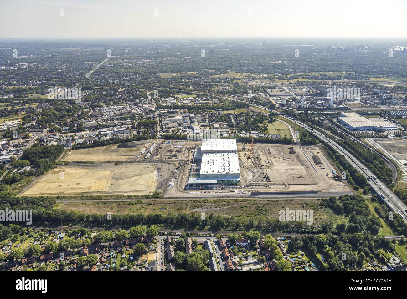 Luftaufnahme, Oberhausen, Logport V, duisport, Gewerbegebiet Waldteichstraße, EDEKA-Logistik-ZENTRUM, Sterkrade, Ruhrgebiet, Nordrhein-Westfalen Stockfoto