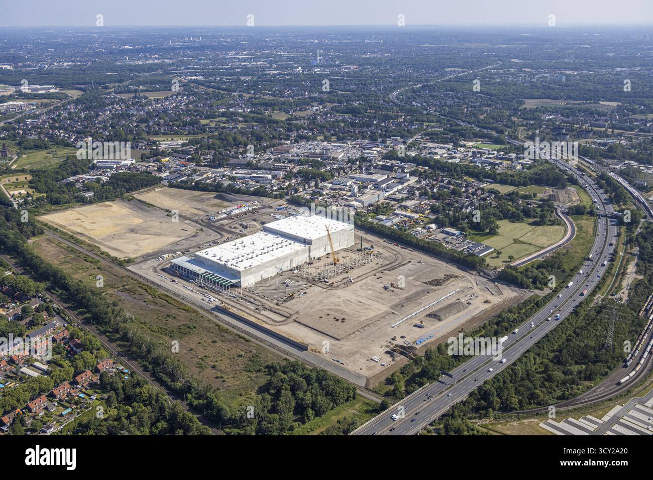Luftaufnahme, Oberhausen, Logport V, duisport, Gewerbegebiet Waldteichstraße, EDEKA-Logistik-ZENTRUM, Sterkrade, Ruhrgebiet, Nordrhein-Westfalen Stockfoto