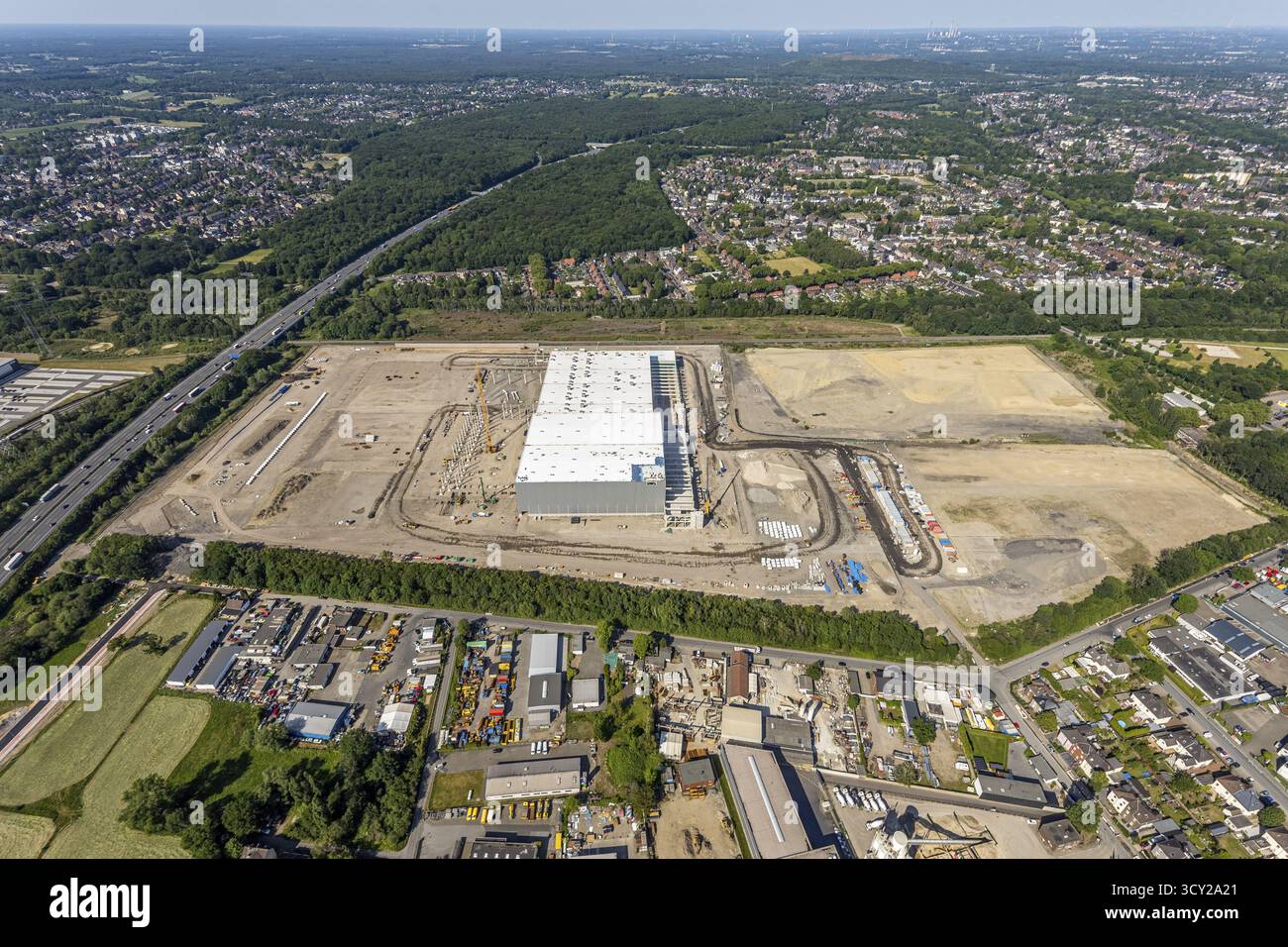 Luftaufnahme, Oberhausen, Logport V, duisport, Gewerbegebiet Waldteichstraße, EDEKA-Logistik-ZENTRUM, Sterkrade, Ruhrgebiet, Nordrhein-Westfalen Stockfoto