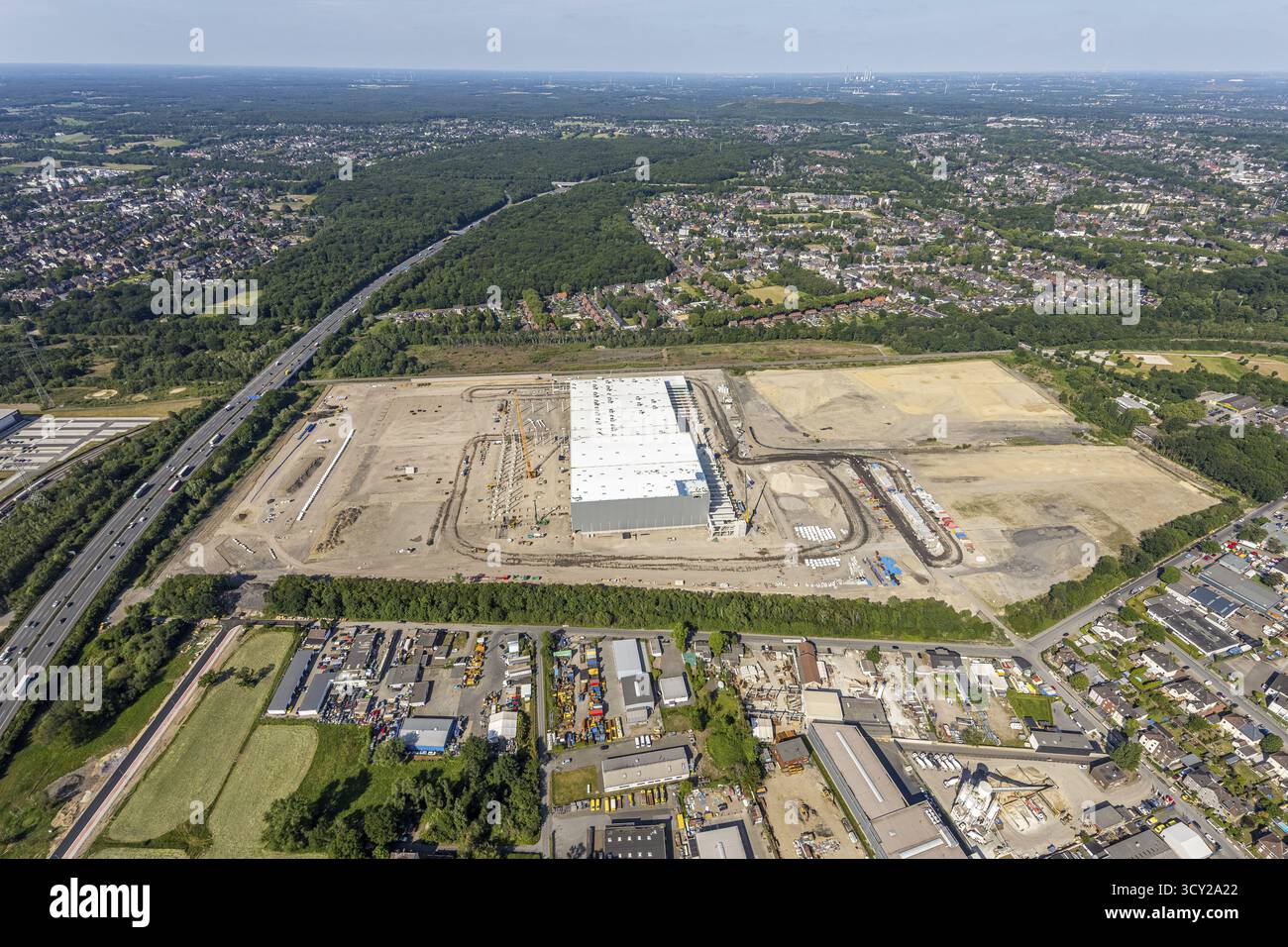Luftaufnahme, Oberhausen, Logport V, duisport, Gewerbegebiet Waldteichstraße, EDEKA-Logistik-ZENTRUM, Sterkrade, Ruhrgebiet, Nordrhein-Westfalen Stockfoto