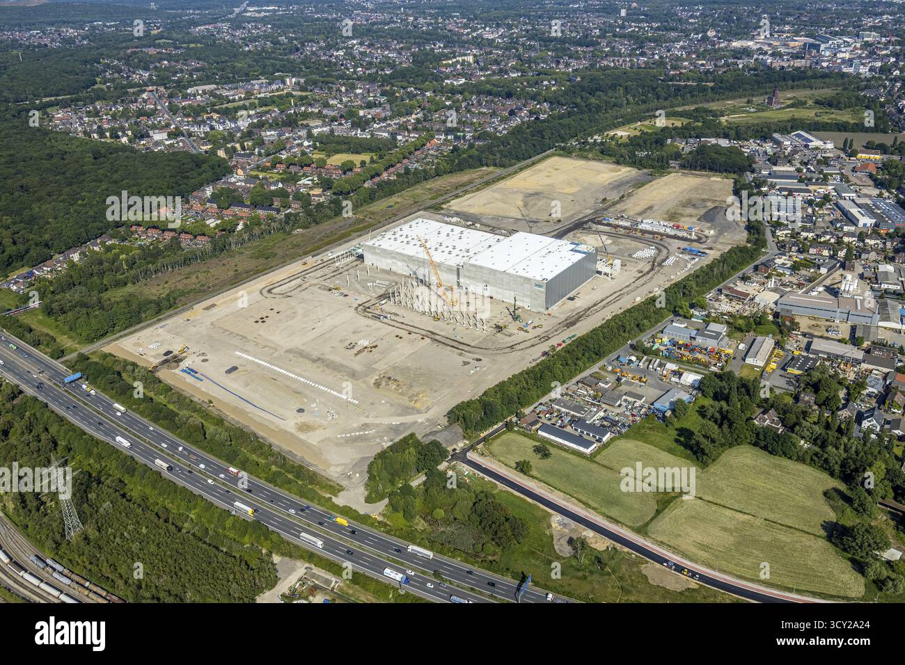 Luftaufnahme, Oberhausen, Logport V, duisport, Gewerbegebiet Waldteichstraße, EDEKA-Logistik-ZENTRUM, Sterkrade, Ruhrgebiet, Nordrhein-Westfalen Stockfoto