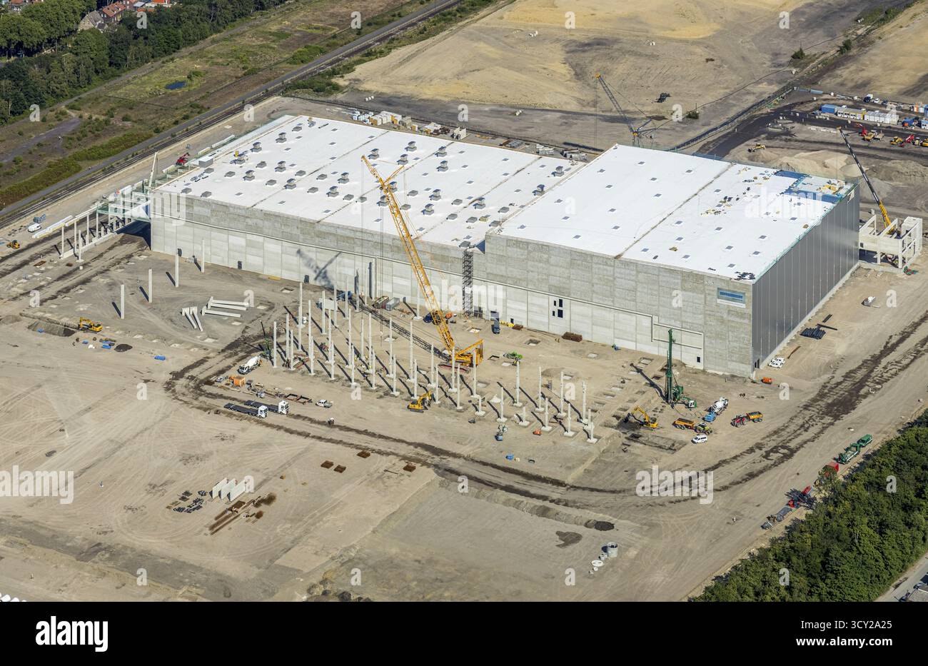 Luftaufnahme, Oberhausen, Logport V, duisport, Gewerbegebiet Waldteichstraße, EDEKA-Logistik-ZENTRUM, Sterkrade, Ruhrgebiet, Nordrhein-Westfalen Stockfoto