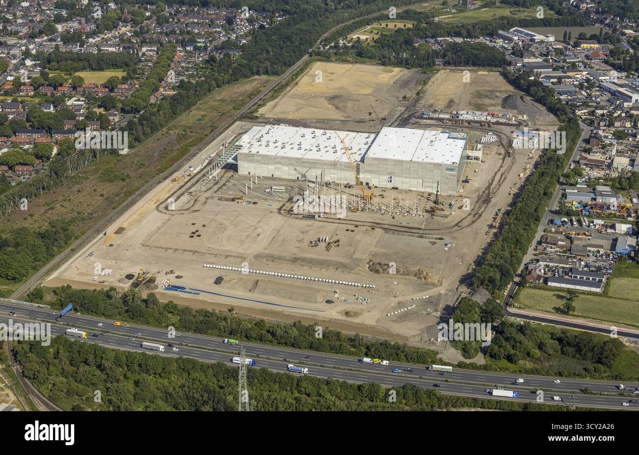 Luftaufnahme, Oberhausen, Logport V, duisport, Gewerbegebiet Waldteichstraße, EDEKA-Logistik-ZENTRUM, Sterkrade, Ruhrgebiet, Nordrhein-Westfalen Stockfoto