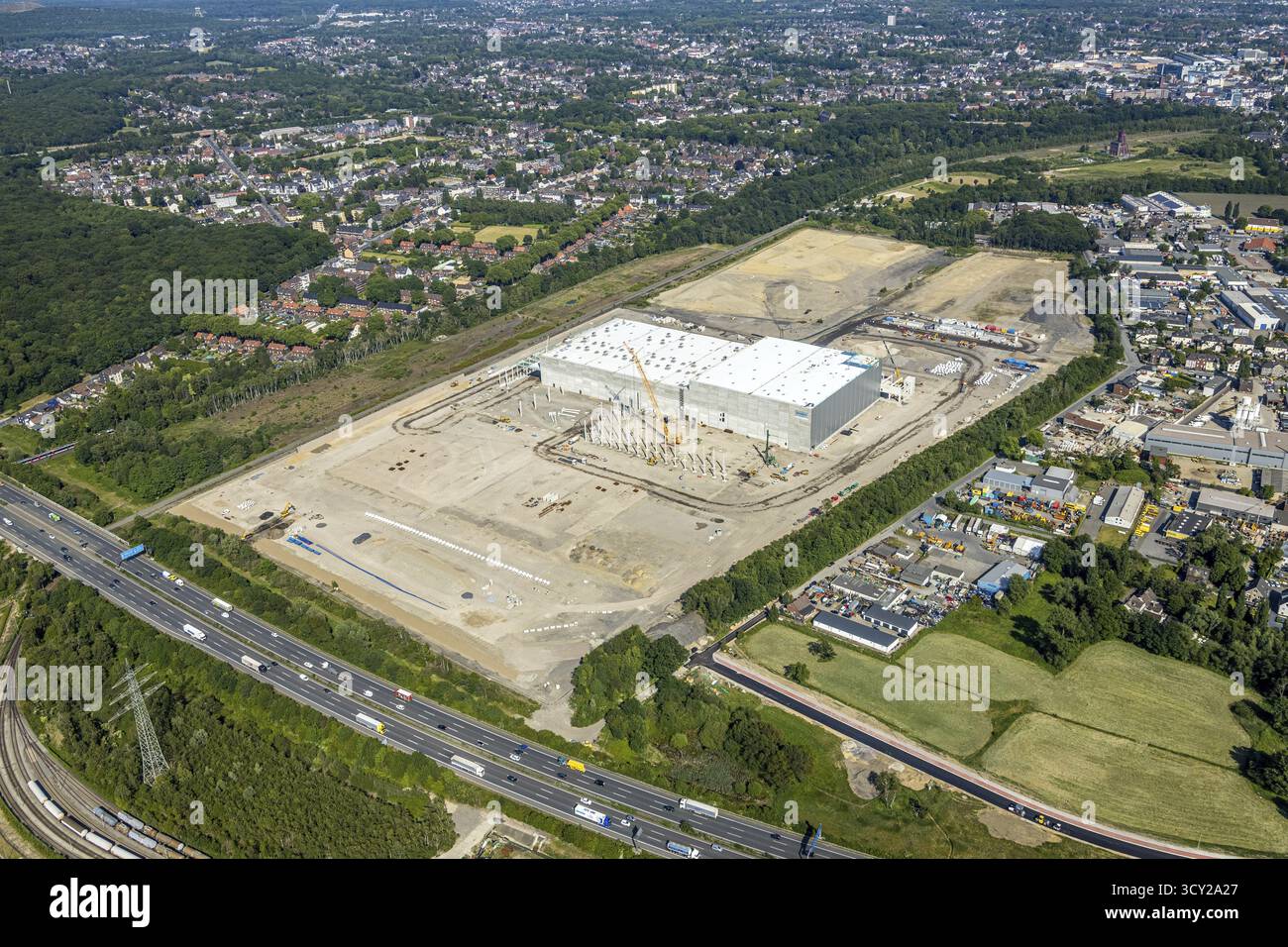 Luftaufnahme, Oberhausen, Logport V, duisport, Gewerbegebiet Waldteichstraße, EDEKA-Logistik-ZENTRUM, Sterkrade, Ruhrgebiet, Nordrhein-Westfalen Stockfoto
