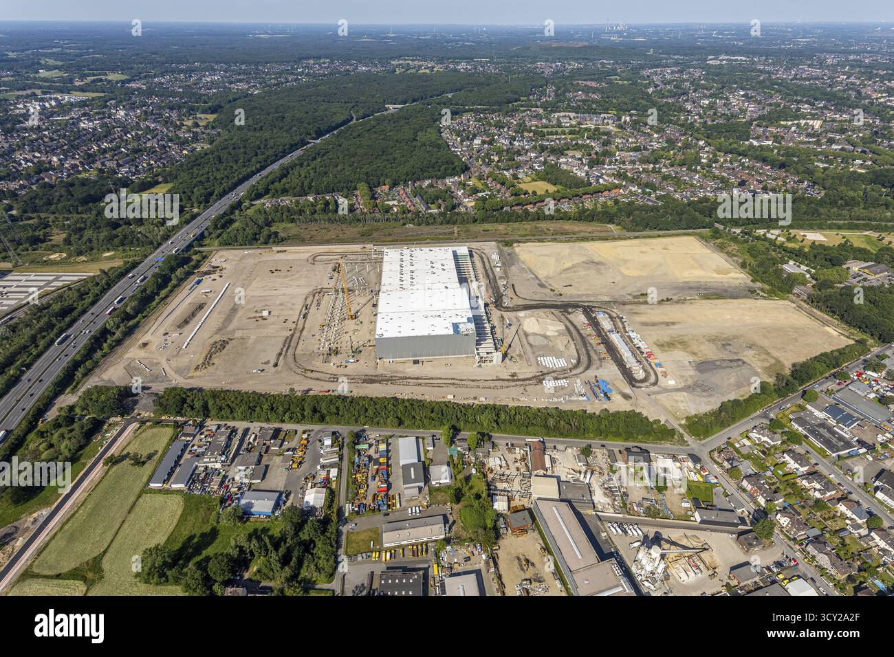 Luftaufnahme, Oberhausen, Logport V, duisport, Gewerbegebiet Waldteichstraße, EDEKA-Logistik-ZENTRUM, Sterkrade, Ruhrgebiet, Nordrhein-Westfalen Stockfoto