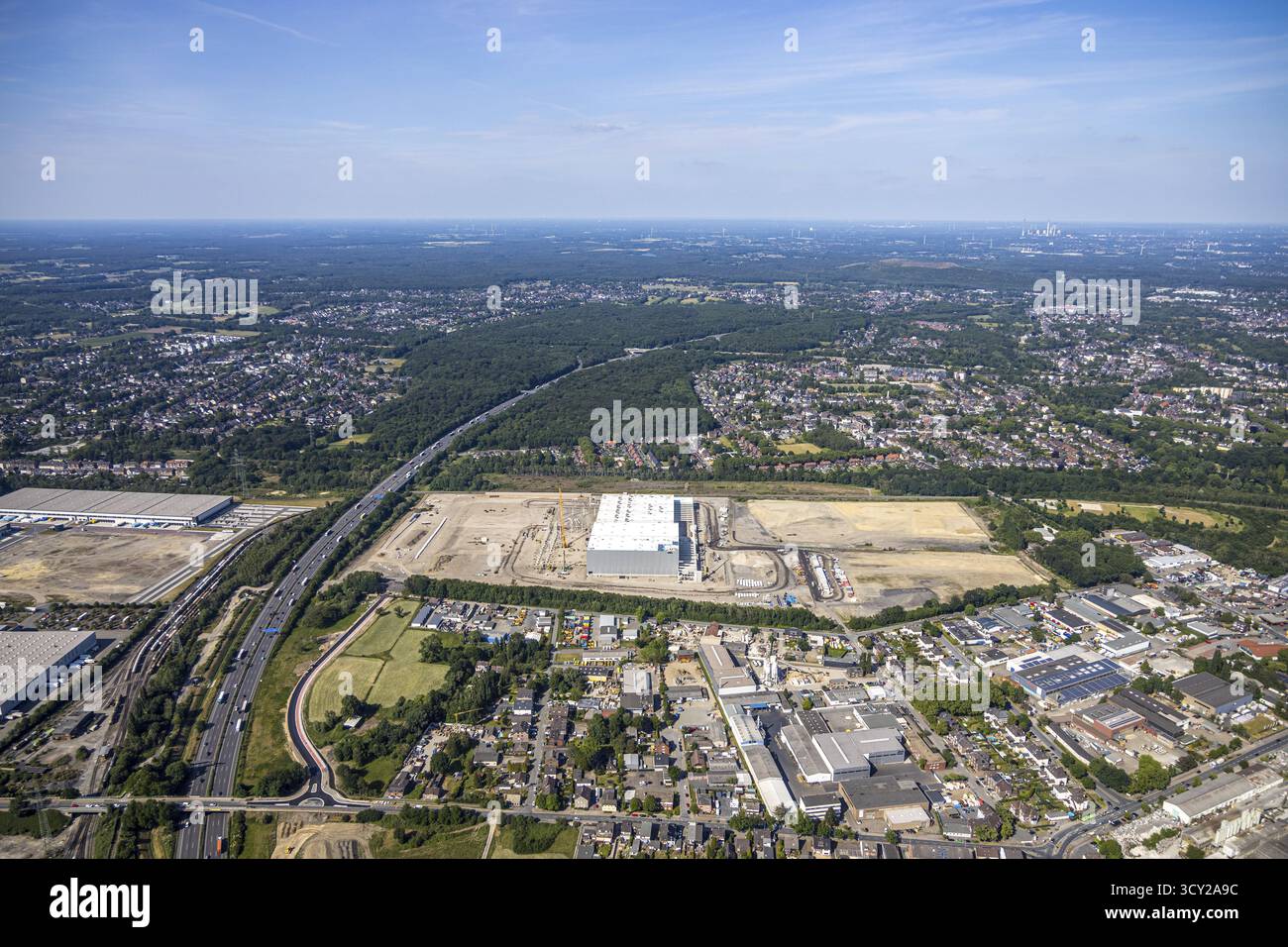 Luftaufnahme, Oberhausen, Logport V, duisport, Gewerbegebiet Waldteichstraße, EDEKA-Logistik-ZENTRUM, Sterkrade, Ruhrgebiet, Nordrhein-Westfalen Stockfoto