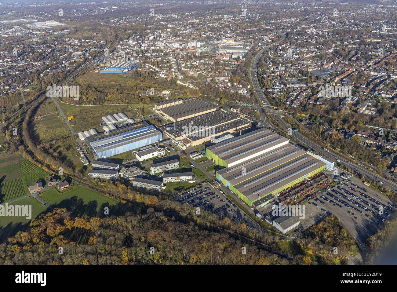 Luftaufnahme, MAN Energy Solutions SE, Sterkrade Mitte, Oberhausen, Ruhrgebiet, Nordrhein-Westfalen, Deutschland, DE, Europa, Handelsunternehmen, com Stockfoto