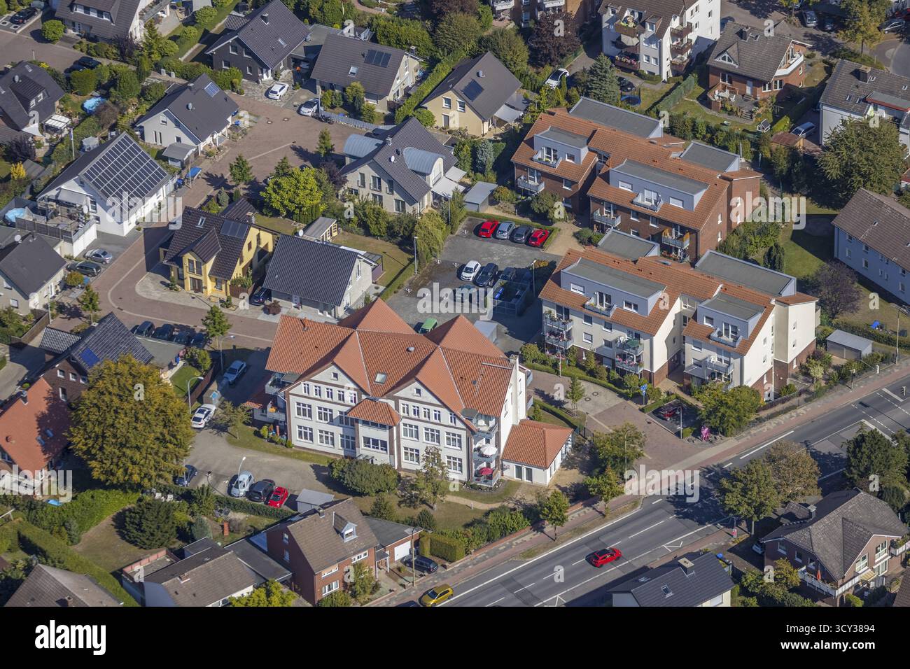 Luftaufnahme, Wohnpflege Friedrich-Gruss-Weg, Hamm, Ruhrgebiet, Nordrhein-Westfalen, Deutschland, DE, Europa, Grundsteuer, Immobilien, Luftaufnahme Stockfoto