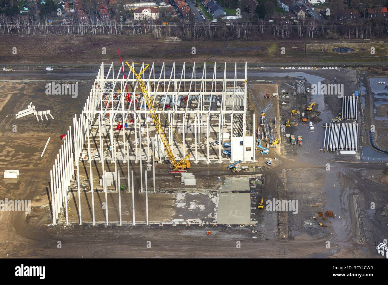 Luftaufnahme, Baugebiet, Gewerbegebiet Weierheide, Sterkrade, Oberhausen, Ruhrgebiet, Nordrhein-Westfalen, Deutschland, Baugebiet, Kontra Stockfoto
