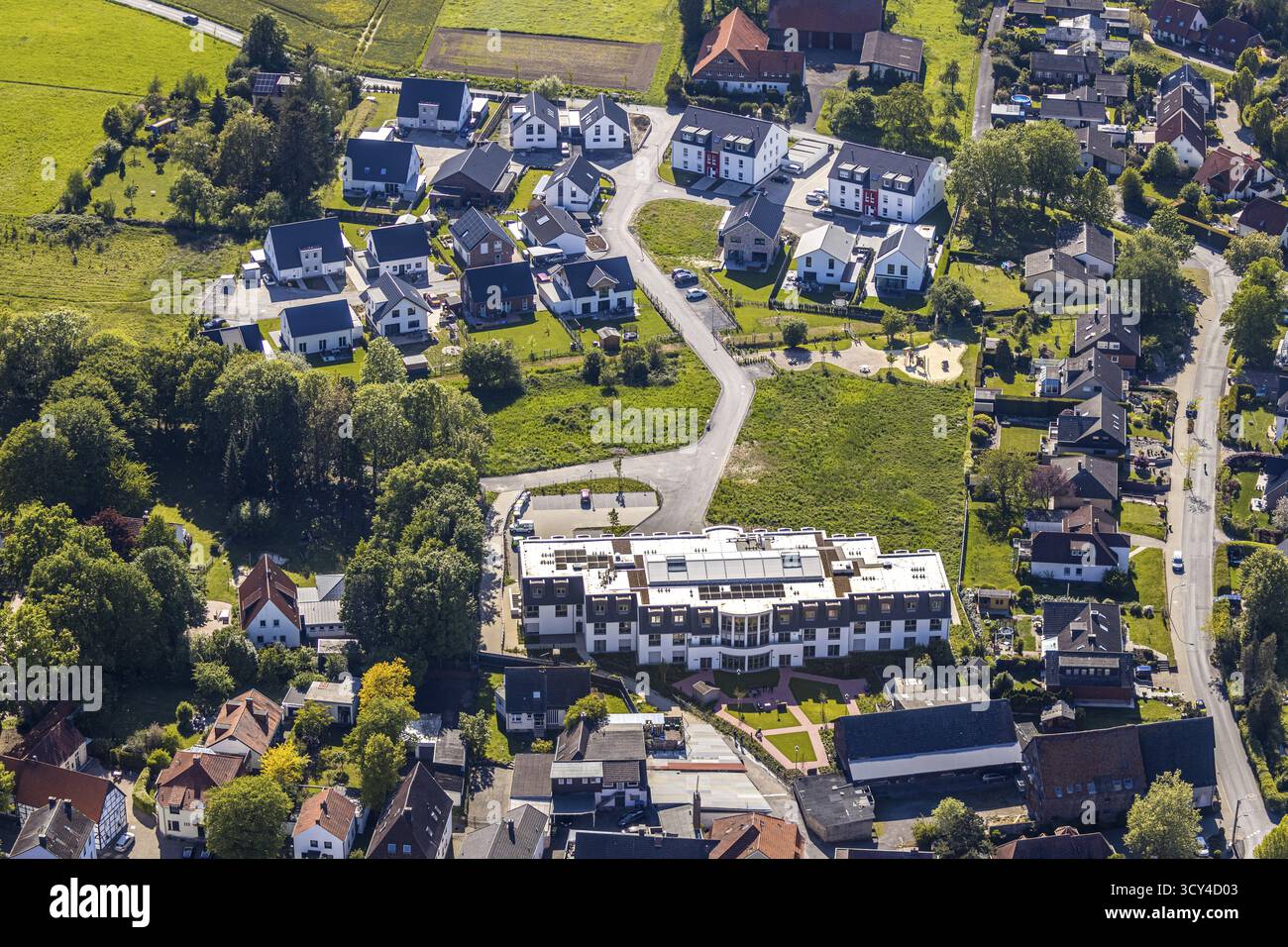 Luftaufnahme, Pflegeheim Haus am Hellweg, Hemmerde, Unna, Ruhrgebiet, Nordrhein-Westfalen, Deutschland, Altersheim, Altenheim, Pflege und nu Stockfoto