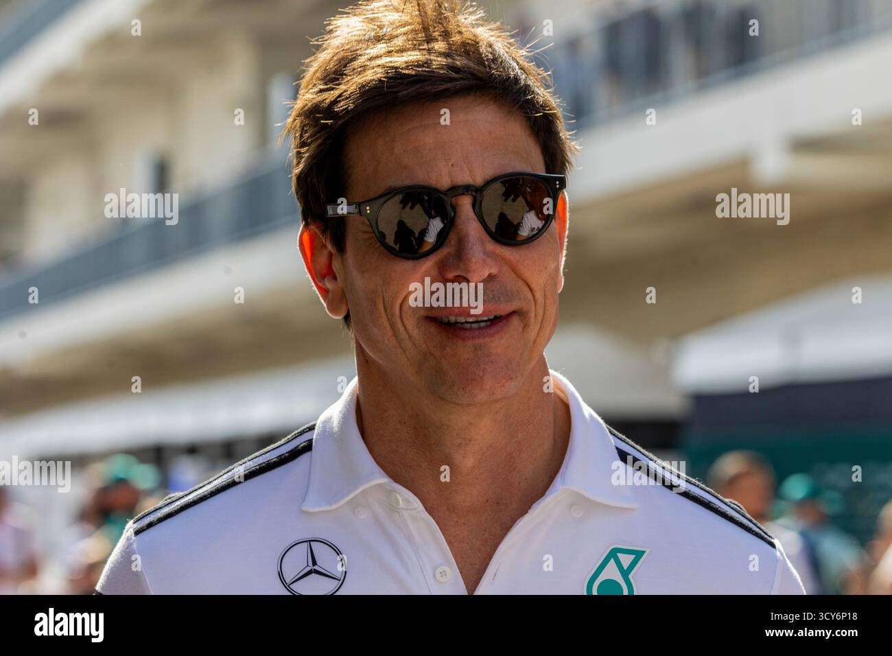 Austin, Texas, USA, 17. Oktober 2025, Toto Wolff, Mercedes, während des Sprint Qualifying - Foto Filip Skripko/Alamy Live News Stockfoto