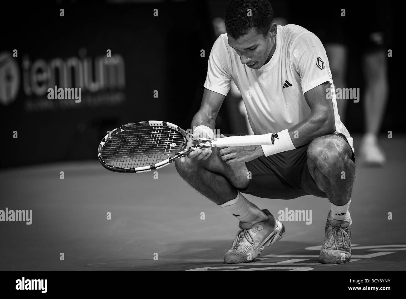 Brüssel, Belgien Oktober 2025. Der Kanadier Felix Auger-Aliassime wurde am Freitag, den 17. Oktober 2025, während des European Open ATP-Tennisturniers in Brüssel in Aktion gezeigt. Die diesjährige Ausgabe des Turniers findet vom 12. Bis 19. Oktober 2025 statt. BELGA FOTO DAVID PINTENS Credit: Belga News Agency/Alamy Live News Stockfoto