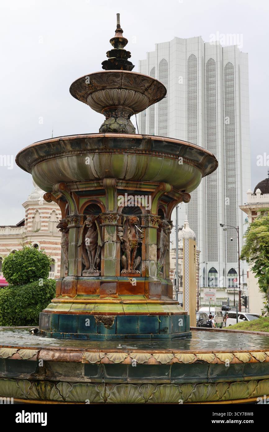 Historischer Queen Victoria Brunnen, Merdeka Square, Kuala Lumpur, Malaysia Stockfoto