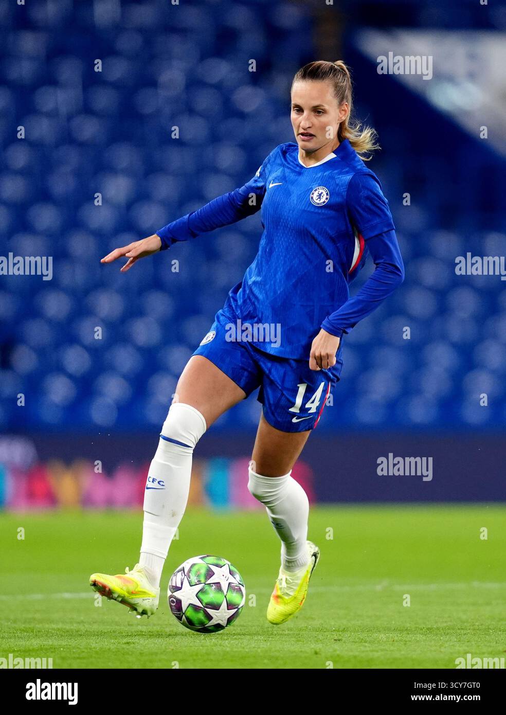 Nathalie Bjorn von Chelsea während des Spiels der UEFA Women's Champions League in Stamford Bridge, London. Bilddatum: Mittwoch, 15. Oktober 2025. Stockfoto