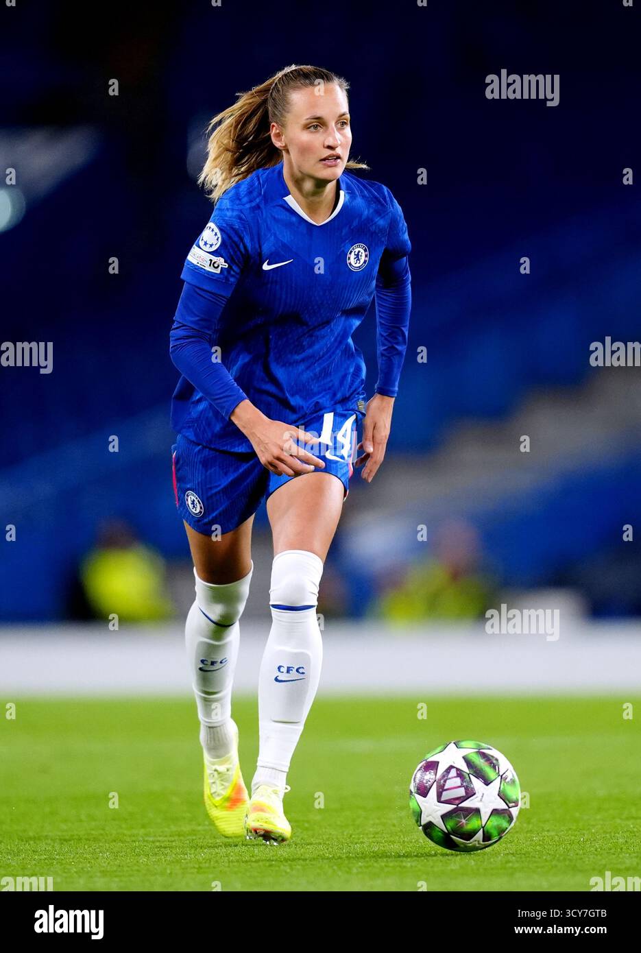 Nathalie Bjorn von Chelsea während des Spiels der UEFA Women's Champions League in Stamford Bridge, London. Bilddatum: Mittwoch, 15. Oktober 2025. Stockfoto