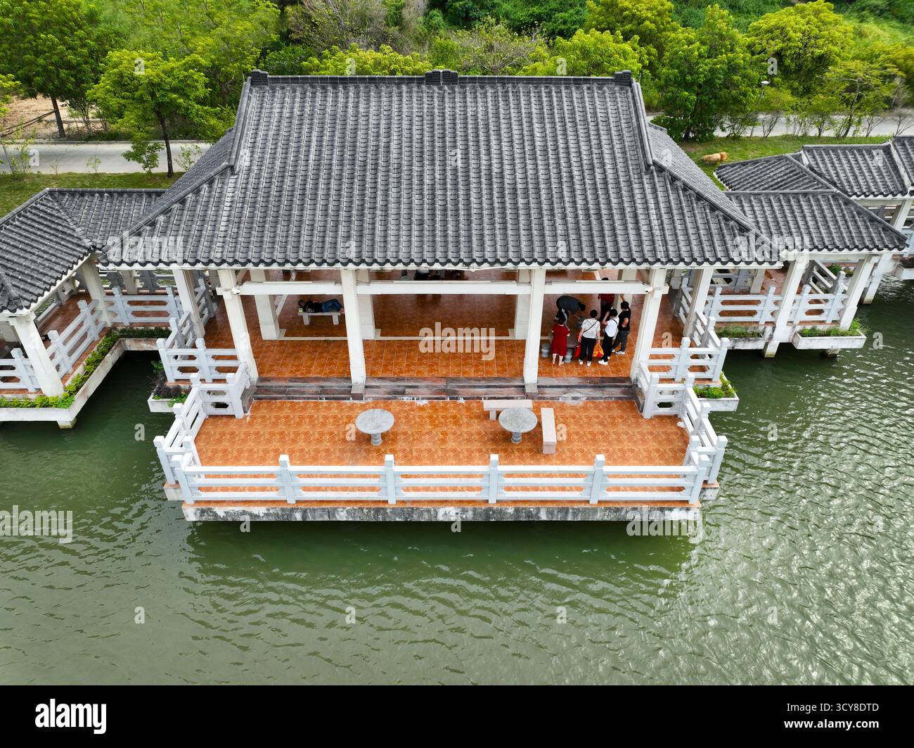 Luftaufnahmen des Luofenggangma Wetland Park im antiken Dorf Fenggang, Shantou City, Provinz Guangdong Stockfoto