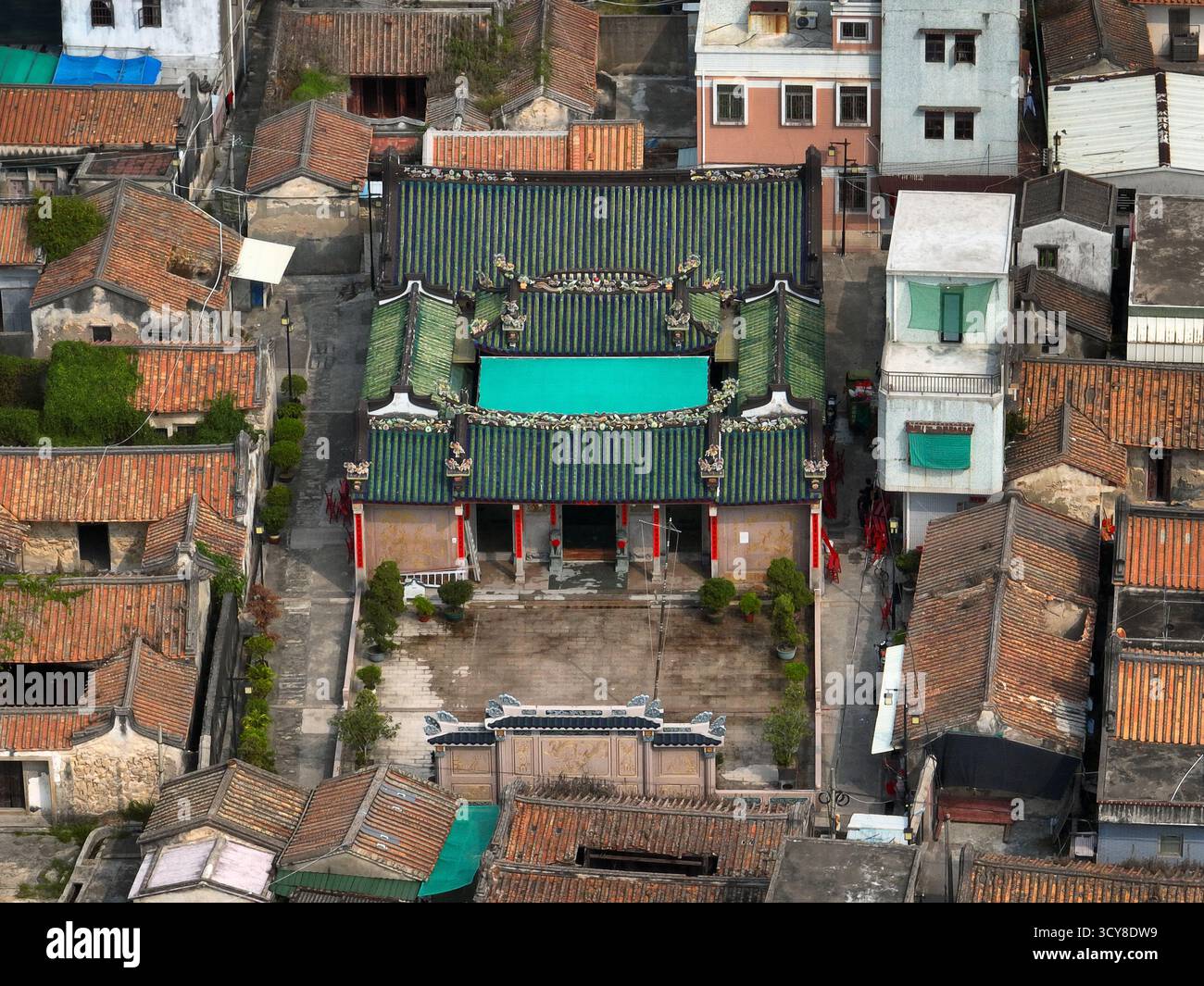 Luftaufnahmen des Luofenggangma Wetland Park im antiken Dorf Fenggang, Shantou City, Provinz Guangdong Stockfoto